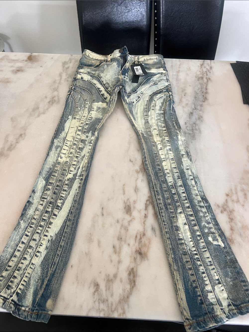 Boys Bleached Distressed Skinny Jeans